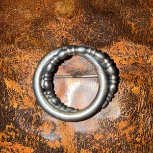 Sterling By JewelArt Mid-century Modern Brooch Pin Intertwining Circles